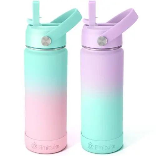 Fimibuke Kids Insulated Water Bottle with candy and bubble patterns