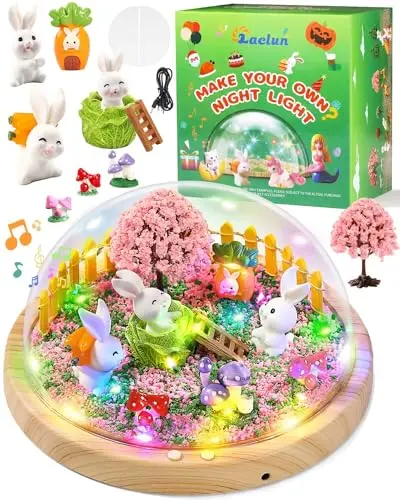 Laclun DIY bunny night light kit with music and craft materials