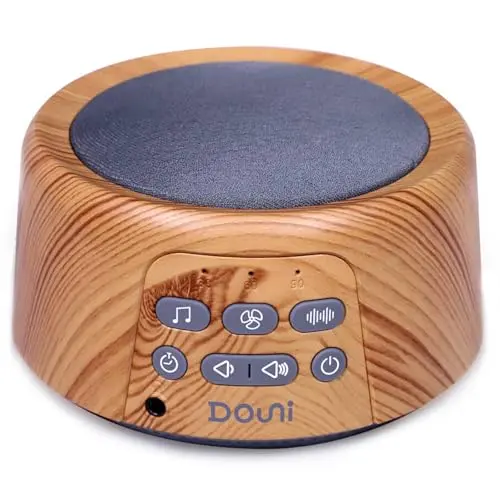 DOUNI white noise machine with wood grain finish