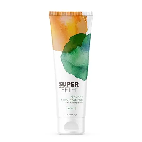 SuperTeeth prebiotic mineral toothpaste tube