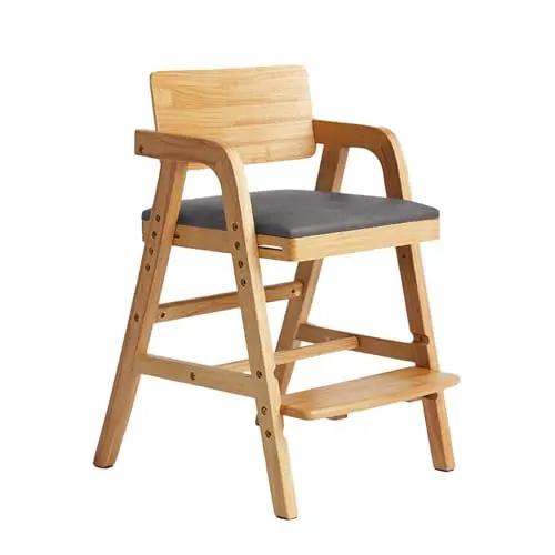 ALeesing solid wood high chair with removable cushion