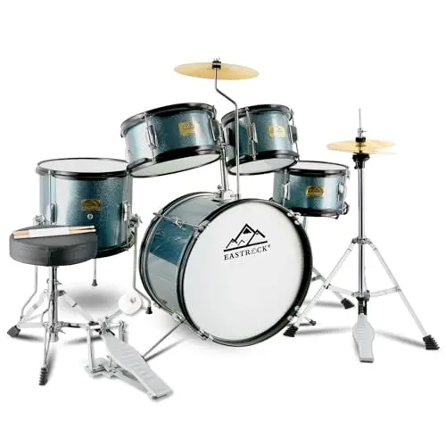 EASTROCK 5-piece kids drum set in gray with wood shells
