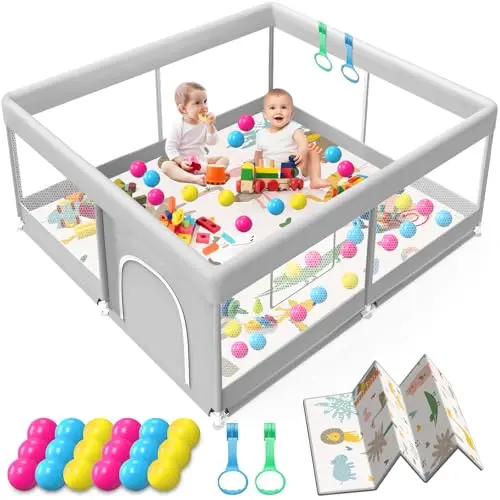 JAOBEEM baby playpen with included activity mat