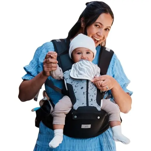 MOMTORY baby carrier with hip seat in black