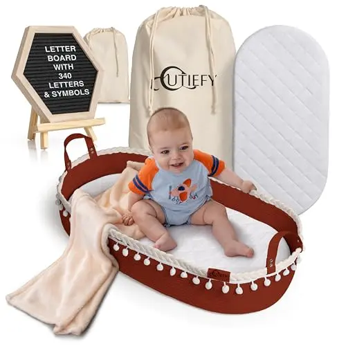 Cutiefy baby changing basket with foldable design and included accessories