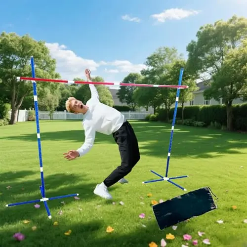 NUOERSAI limbo game set with adjustable pole and carry bag