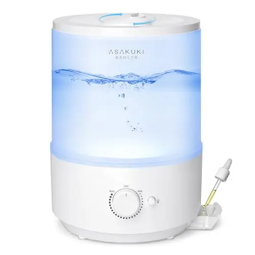 ASAKUKI 3L humidifier with night light in nursery setting