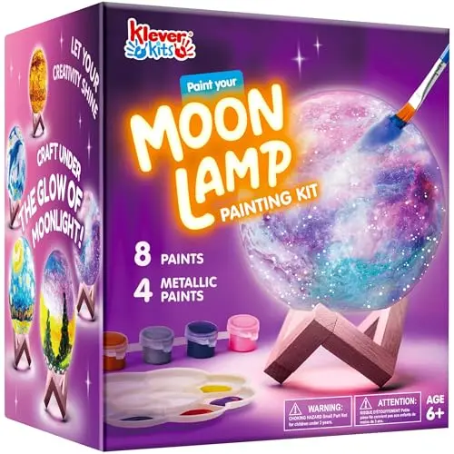 Klever Kits DIY moon night light kit with paints and brushes