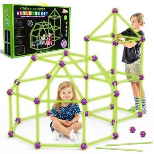 SpringFlower glow in the dark fort building kit with luminous rods