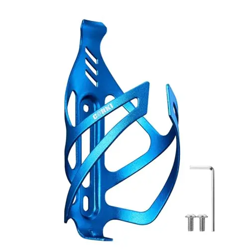 Corki Cycles aluminum water bottle cage in blue color