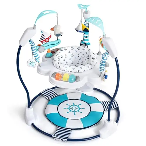 AskCat nautical-themed activity center with rotating seat