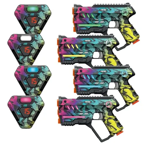 WINYEA cyberpunk laser tag guns with LED displays on guns and vests