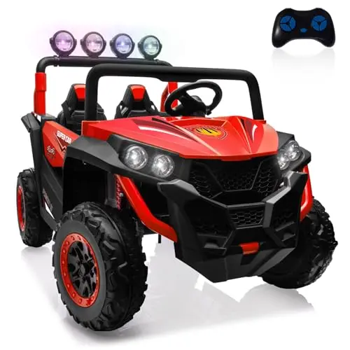 OTTARO red two-seater kids electric car with remote control and music player