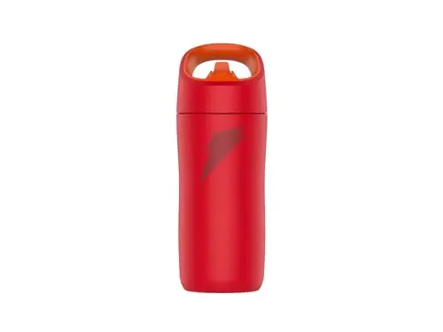 Gatorade Kids Rookie Metal Water Bottle in red with straw lid