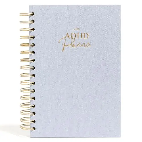 Epic Self ADHD Planner in light blue with spiral binding and goal-setting sections
