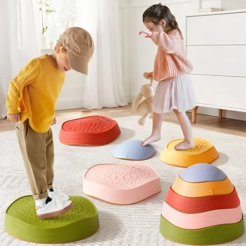 Tiny Land stepping stones with vintage colors and durable construction