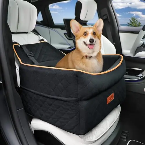 GL GLENSLAVE dog car seat with memory foam and storage pockets