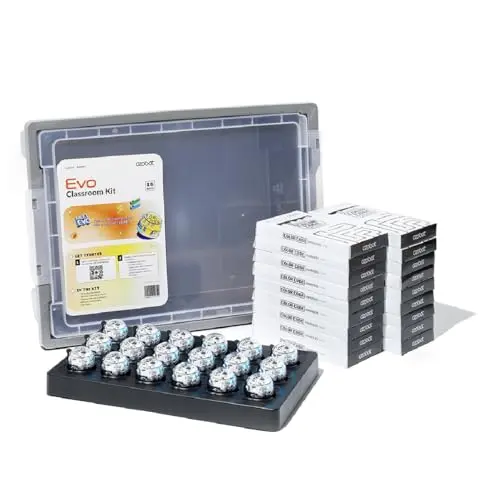 Ozobot Evo classroom kit with 18 robots and coding markers