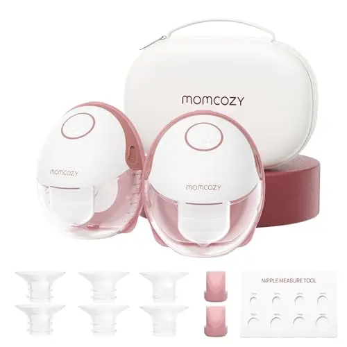 Momcozy M6 wearable breast pump in cozy red color