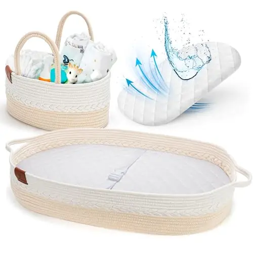 SwiftSleep deluxe baby changing basket with security strap and thick cushion