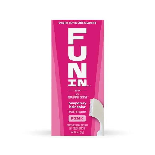 Fun In temporary hair color cream with brush applicator in pink