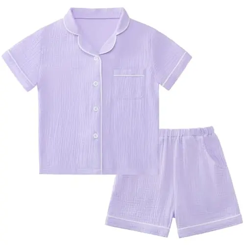 Weixinbuy button-down style pajama set for baby girls and boys
