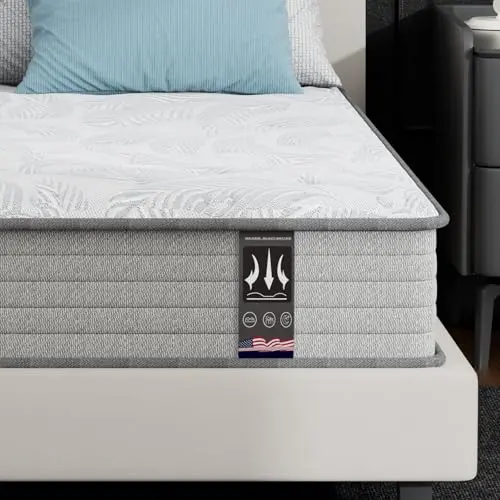 MSJh 12 inch full hybrid mattress with memory foam and pocket springs