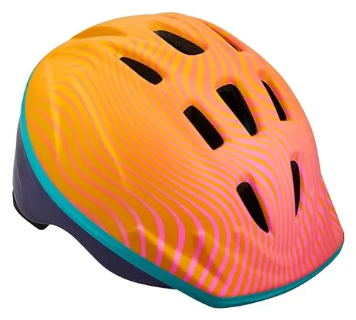 Schwinn kids bike helmet in pink and orange design
