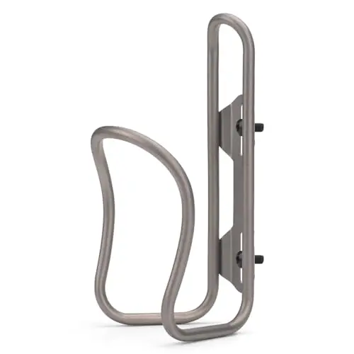 USHAKE titanium water bottle cage in raw finish