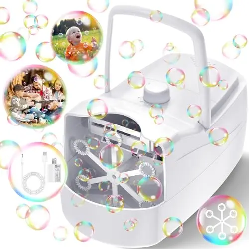 Sizonjoy white bubble machine with multiple power options