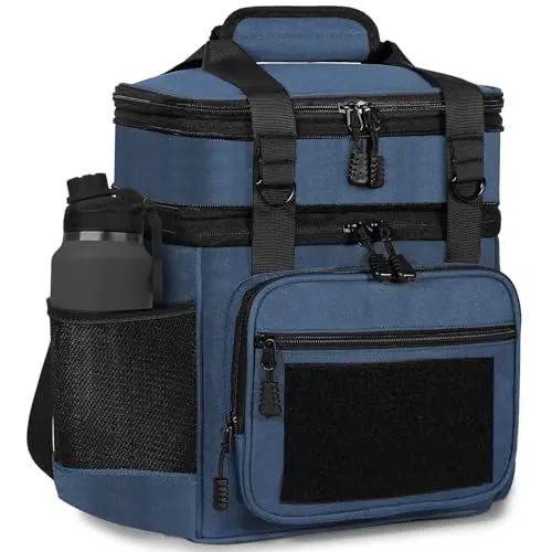 GLENKEY expandable lunch box in blue with dual compartments