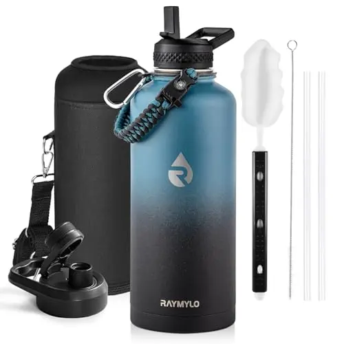 RAYMYLO 87 oz insulated stainless steel water jug with paracord handle