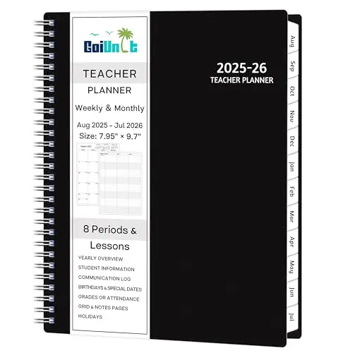 GoiUnlt teacher planner with twin-wire binding and 8-period layout