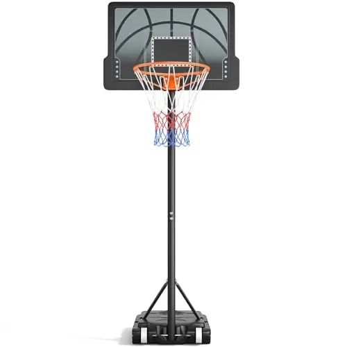YOHOOD portable kids basketball hoop with wheels and adjustable height stand