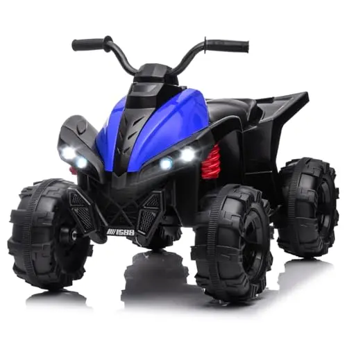 HEIMILI 12V kids electric ATV in blue with superhero design