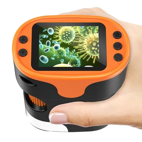 BEBANG orange handheld digital microscope with rechargeable battery
