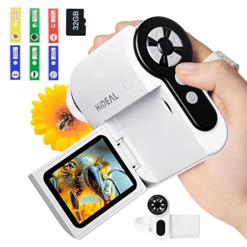 Hideal white 3-in-1 microscope with color filters