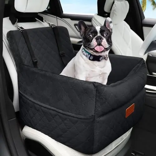 HEGGCOOE elevated dog car seat with thick memory foam cushion