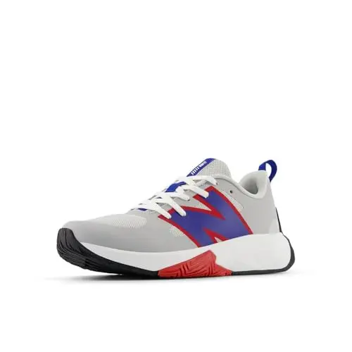 New Balance FuelCell Play V1 kids running shoes in Raincloud/Team Royal/Team Red