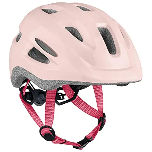 Retrospec Scout toddler helmet in blush color with built-in visor