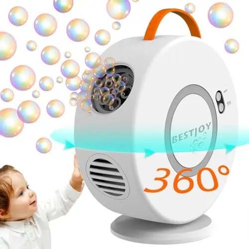 BestJoy rechargeable bubble machine with rotation features