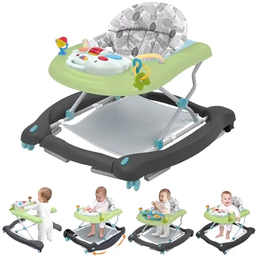 Pawtong foldable baby walker with multiple modes