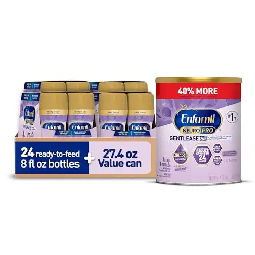 Enfamil NeuroPro Gentlease baby formula with ready-to-use bottles