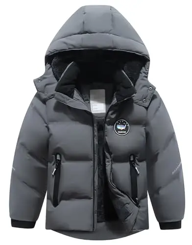 BYLESIN kids boys winter coat fleece lined waterproof jacket