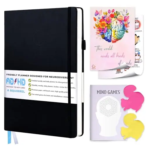 CHUNART ADHD planner showing organized sections for monthly, weekly, and daily planning