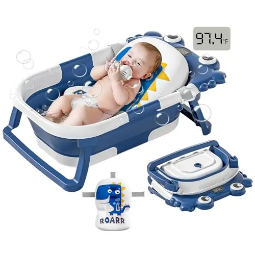 WyfKyd collapsible baby bathtub with real-time temperature display