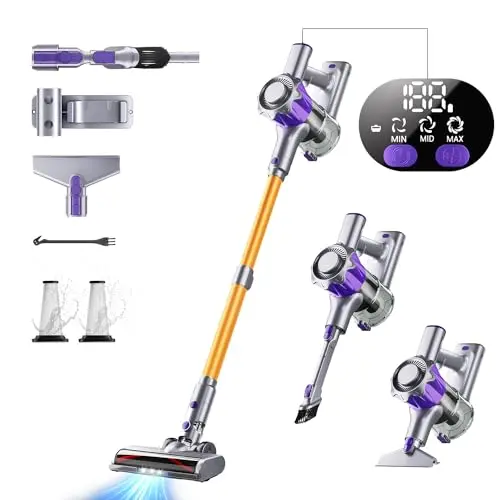 MBYULO Cordless Stick Vacuum Cleaner with LED Display