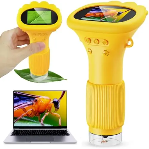 Ashfly orange handheld microscope with lanyard