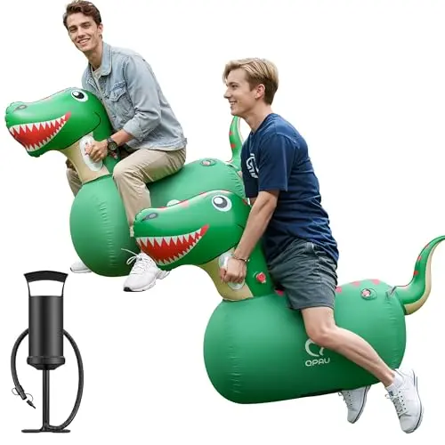 QPAU inflatable bouncy dinosaur ride-on toys