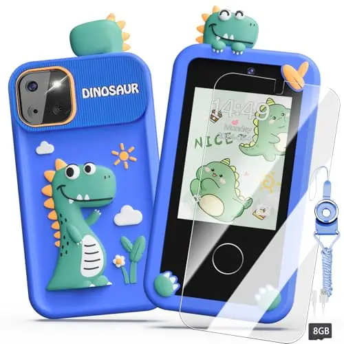 Luyiilo dinosaur-themed kids smart phone with dual camera